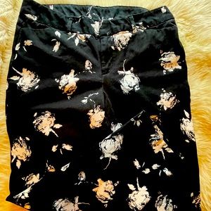 Faded Glory Rose Print Slacks